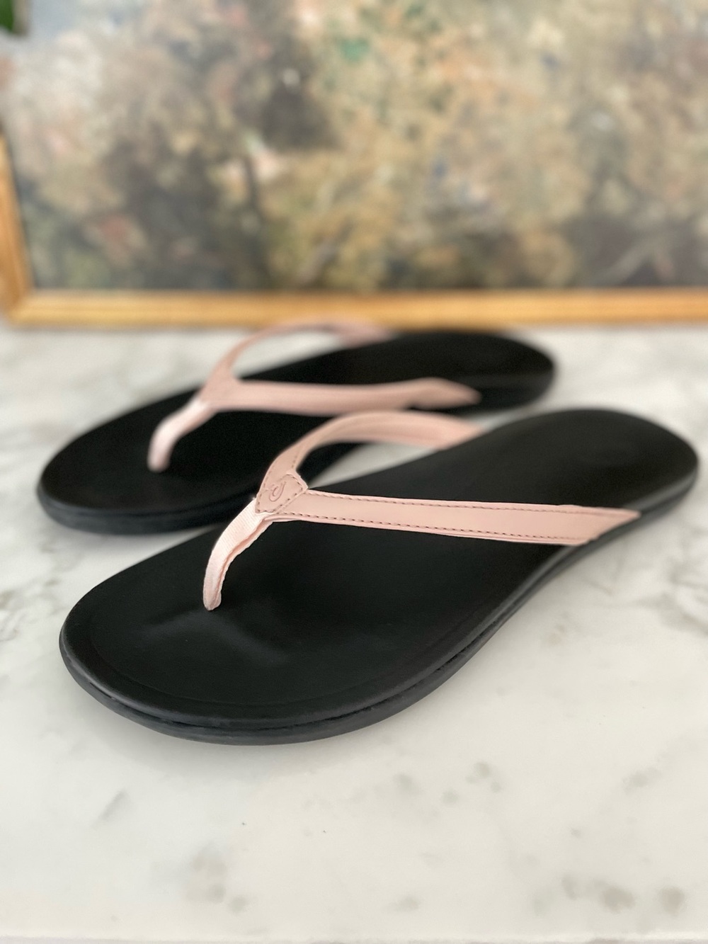 Olukai Ho Opio Sandals Light Pink Leather Size 11 Womens Comfort Supportive - Picture 5 of 6
